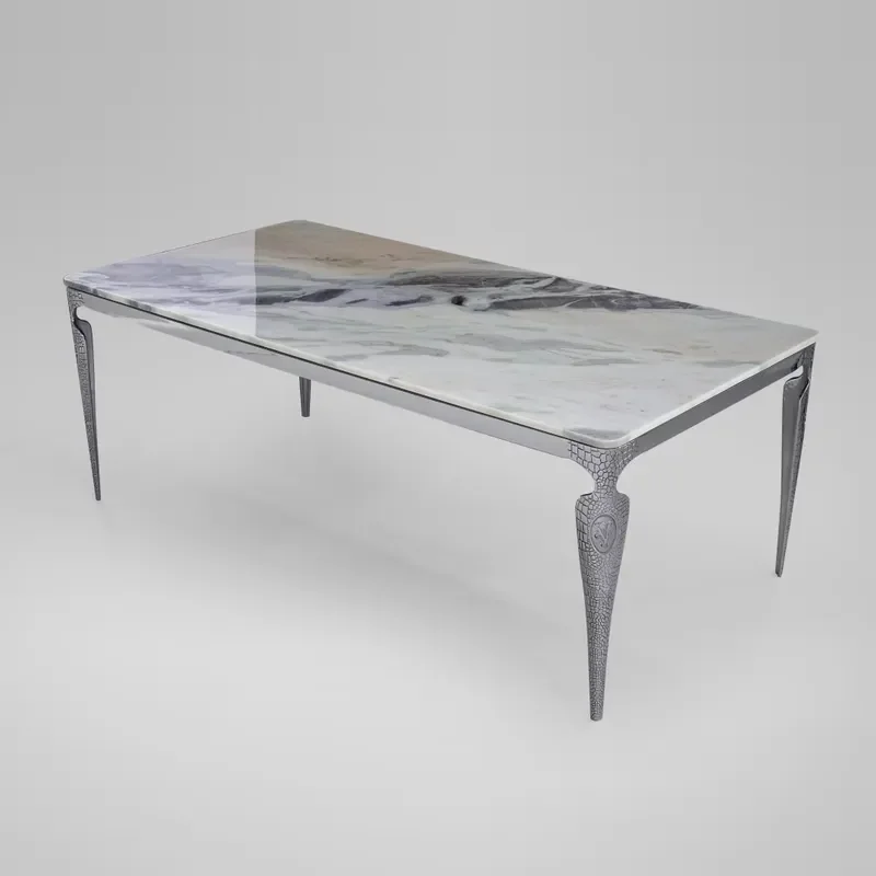 for Modern Luxury Italian Marble Dining Table Stable Rectangle Waterproof Natural Stone Customized Factory Direct Sales for