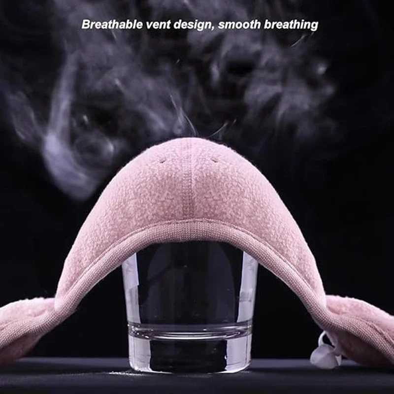 مجموعة قناع الوجه السميك الدافئ للشتاء 2 في 1، قناع الوجه القابل للتنفس لحماية الأذن في الهواء الطلق لركوب الدراجات