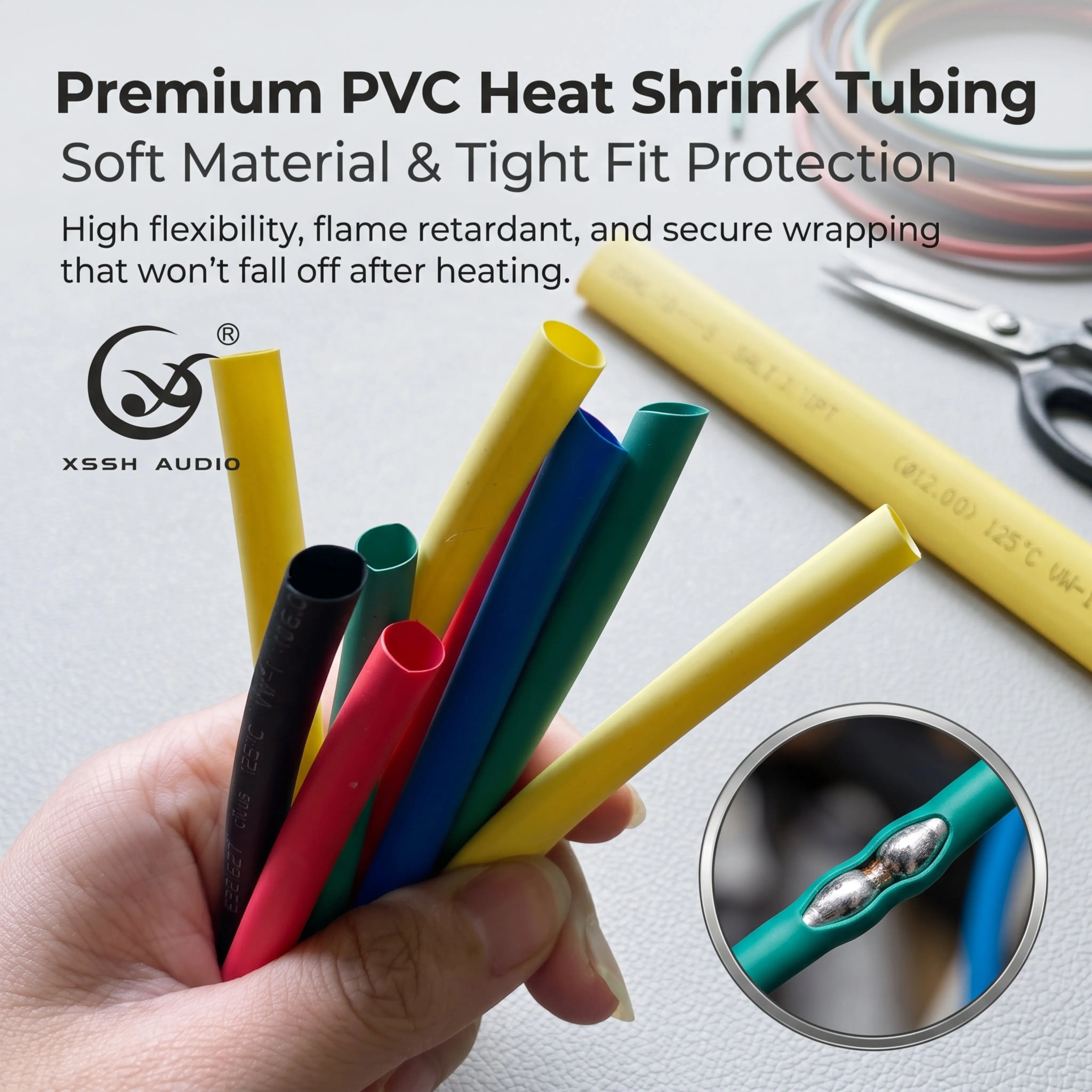 Multi Color PVC Heat Shrink Tubing Strong Shrinkage Cable Wrap Tightly Cover Wires Anti Falling Electronic Wire Insulation Tube