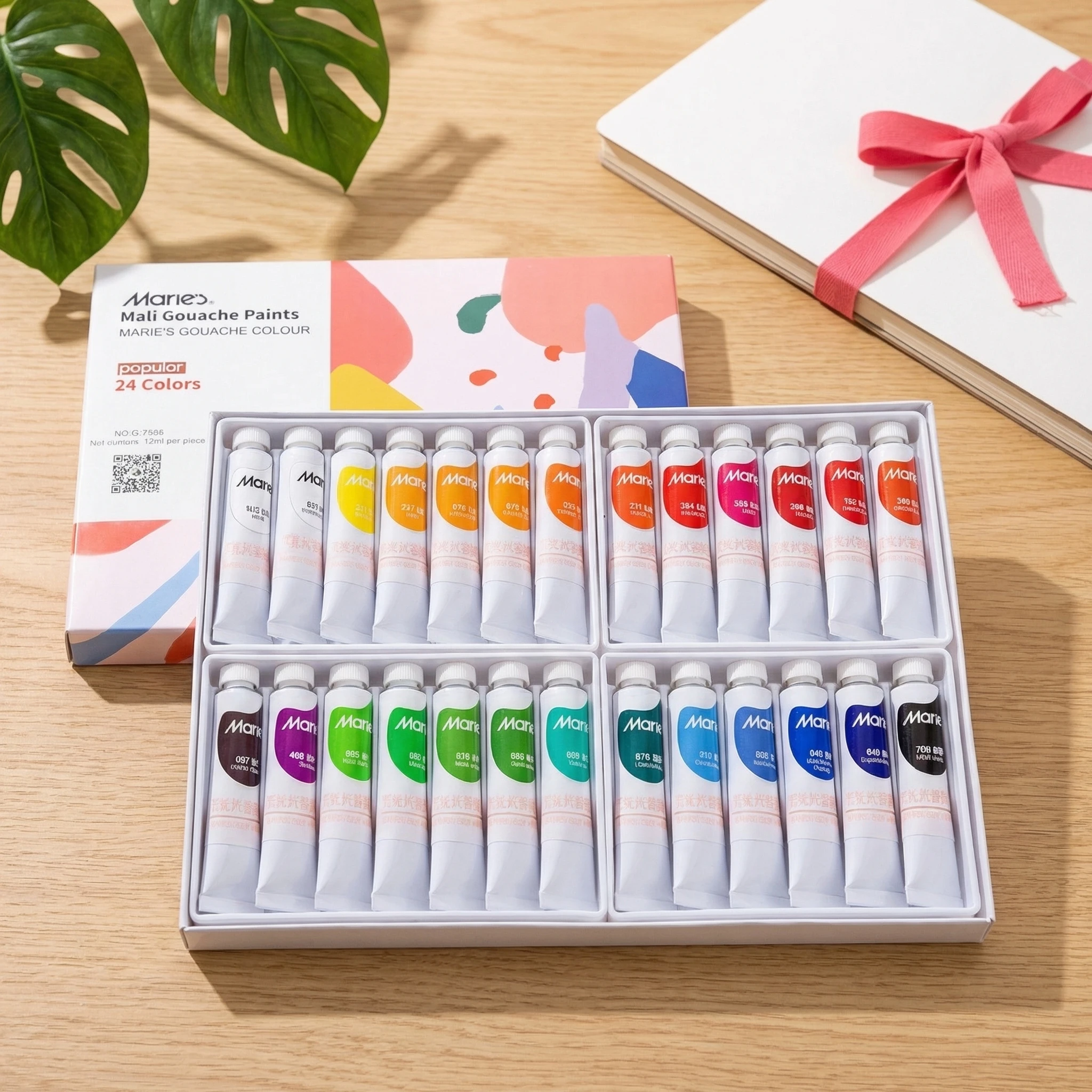Marie's 12/18/24/36 Colors 12ml Tube Gouache Paint Rich Covering Washable Pigment for Student Beginner Sketch Drawing