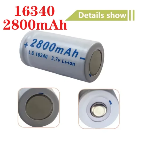 2800 mAh Rechargeable 3.7 V Li-ion 16340 Batteries CR123A batterie pour lampe de poche LED pour 16340 CR123A batterie