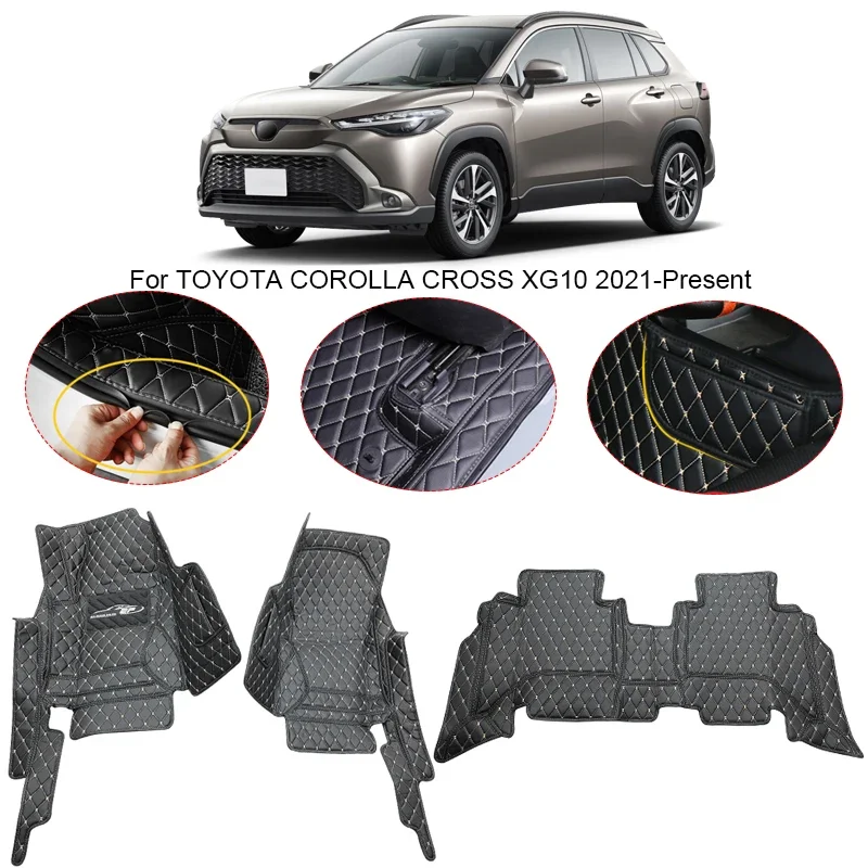 

Для Toyota Corolla Cross XG10 2021-2025 автомобильный напольный коврик 3D полный объемный подкладка для ног ковер из искусственной кожи водонепроницаемый аксессуар