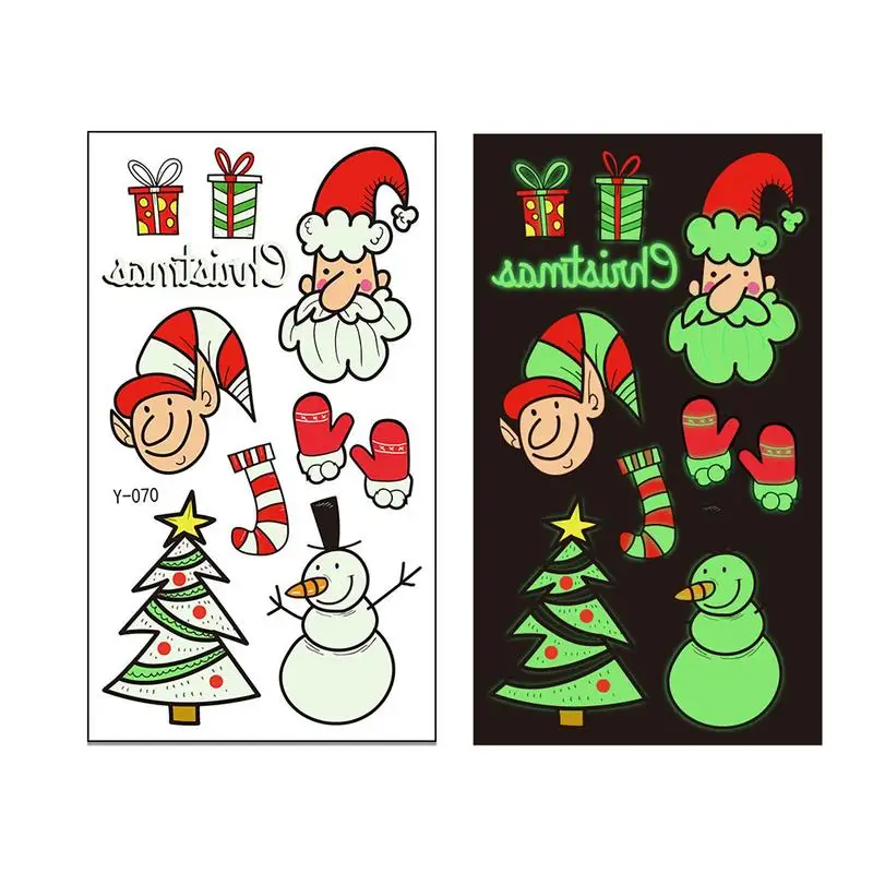 Christmas Body Stickers Temporary Luminous Decals Stocking Stuffers With 99 Patterns Holiday Stickers Party Decorations Supplies