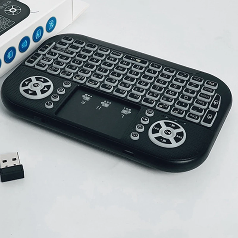 Control remoto Fly Air Mouse 2,4G Compatible con Bluetooth control remoto de mano retroiluminado con panel táctil recargable para PC portátil