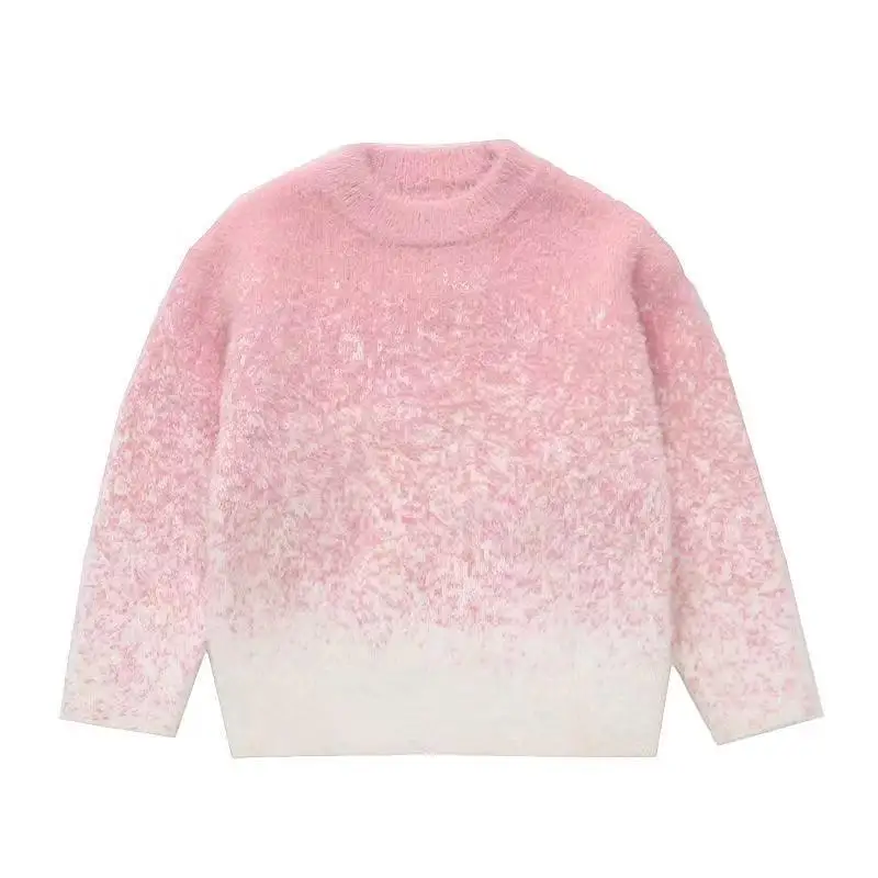 Girl Pink Sweater Baby Knitted Sweaters Children Knitwear Girls Knit Shirt