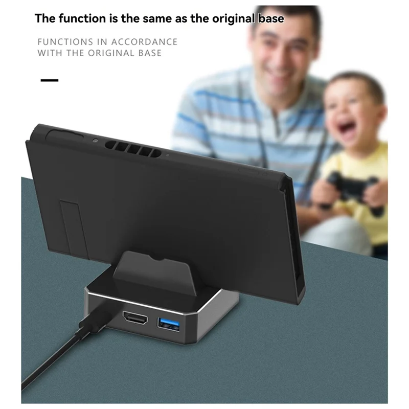 Dudukan Pengisi Daya Stasiun Dok Pengisi Daya Adaptor Konversi TV NS Sakelar Nintendo Tipe-c -Kompatibel-A77G