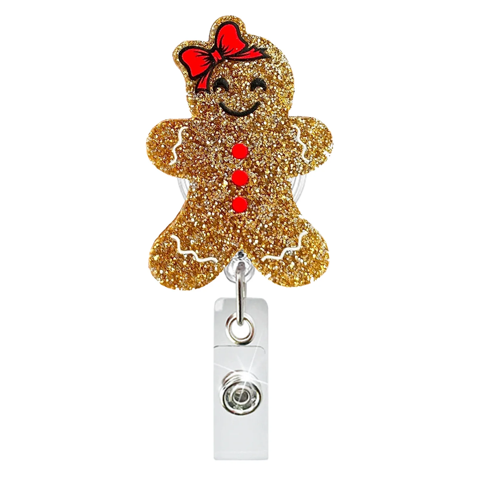 ID Holder Rotating Name Badge Badge Reel Glitter Badge Holder For Office Doctor Employee