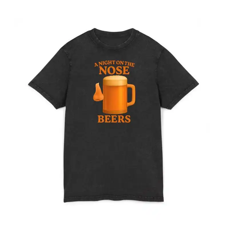 

Beer enthusiast vintage washed T-shirt fun party T-shirt men's fashionable casual wear cotton short-sleeved top