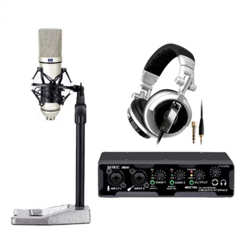 

Studio Audio interface recording Monitor Microphone Headphone home music singing Broadcast Equipment Kit for home studio