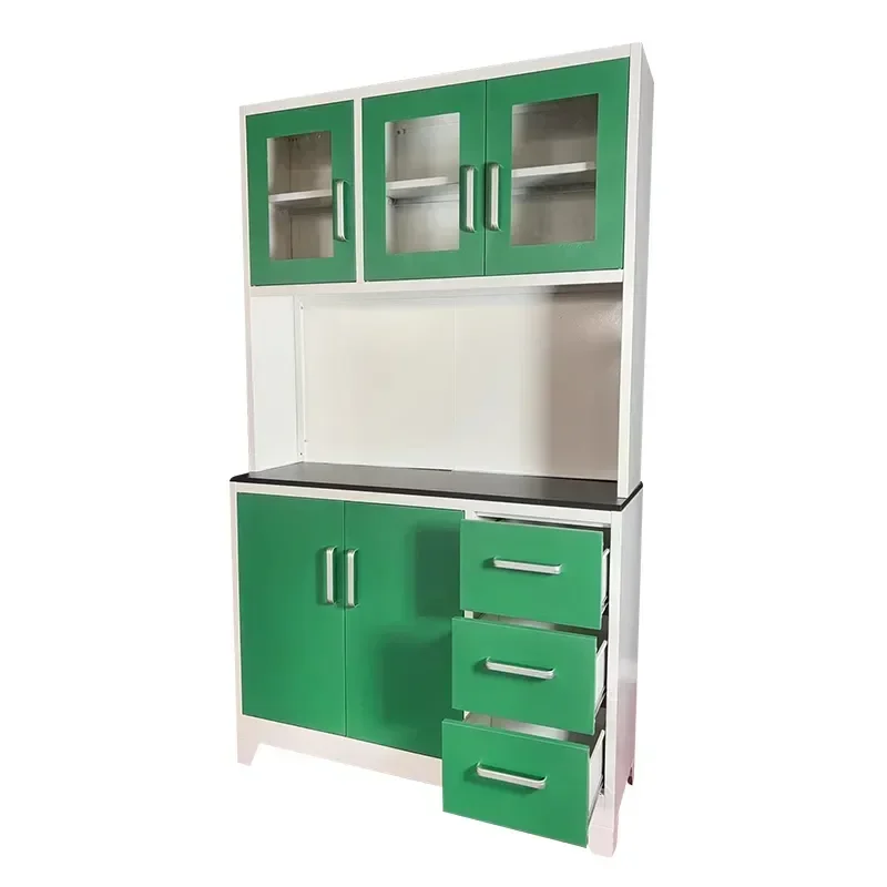 Kitchen furniture cheap metal kitchen utility cabinet cupboard with legs flat pack wholesale  kitchen unit module