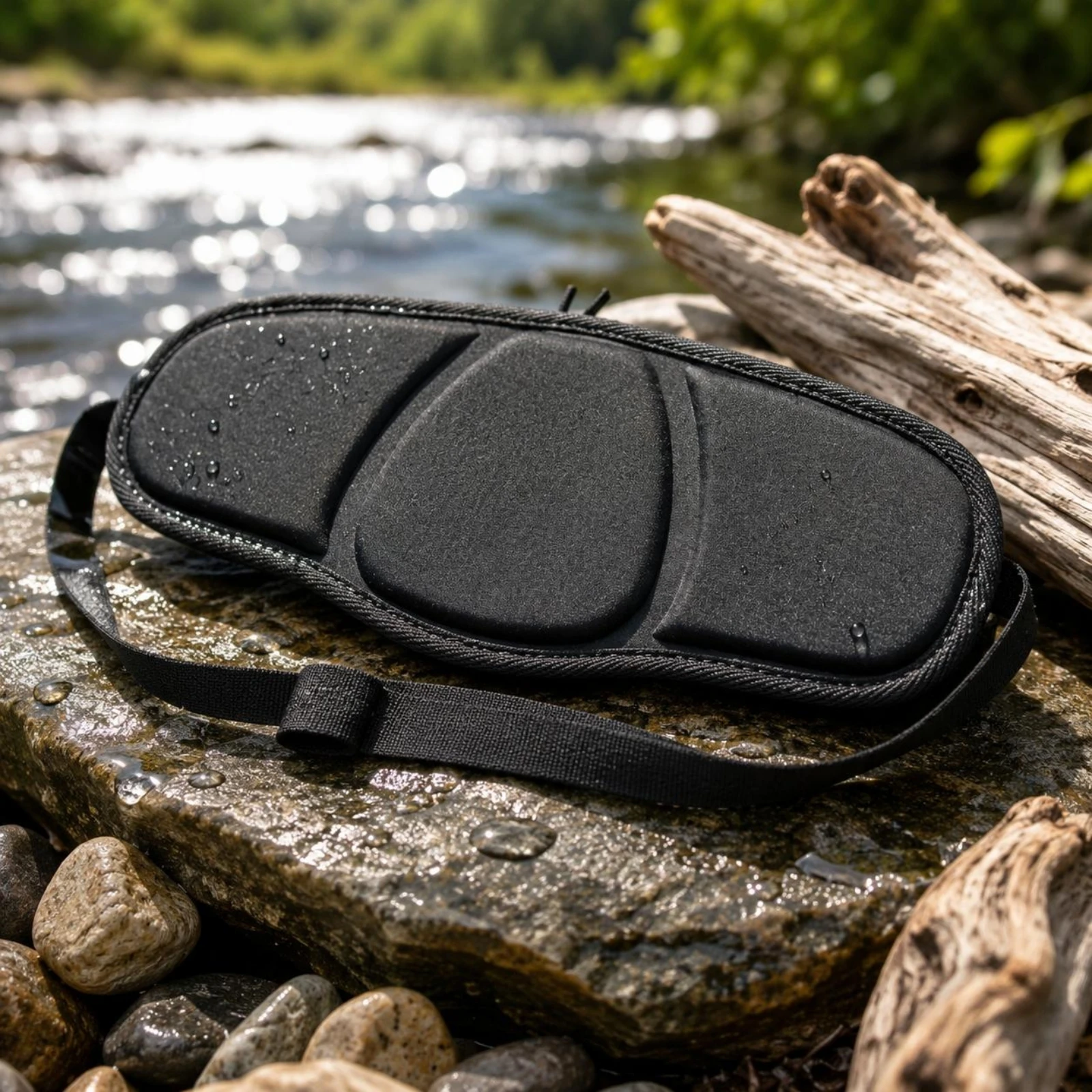 Padded Kayak Backrest Contoured Kayak Backrest Boat Seat Back Cushion Stitched Panels Water Sports Gear Textile-Trimmed