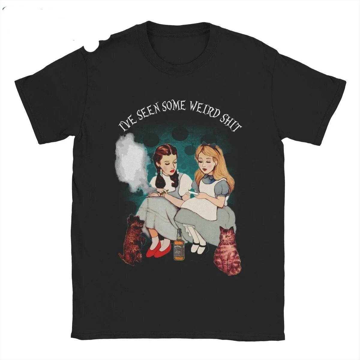Alice Dorothy Weird Alice's Adventures in Wonderland Camiseta feminina de manga curta com gola redonda Top de verão 70283