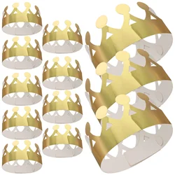 12/24pcs Kids Paper Crown Happy Birthday Paper Hats Prince Crown Child Baby Birthday Crown Party Hat Photo Props