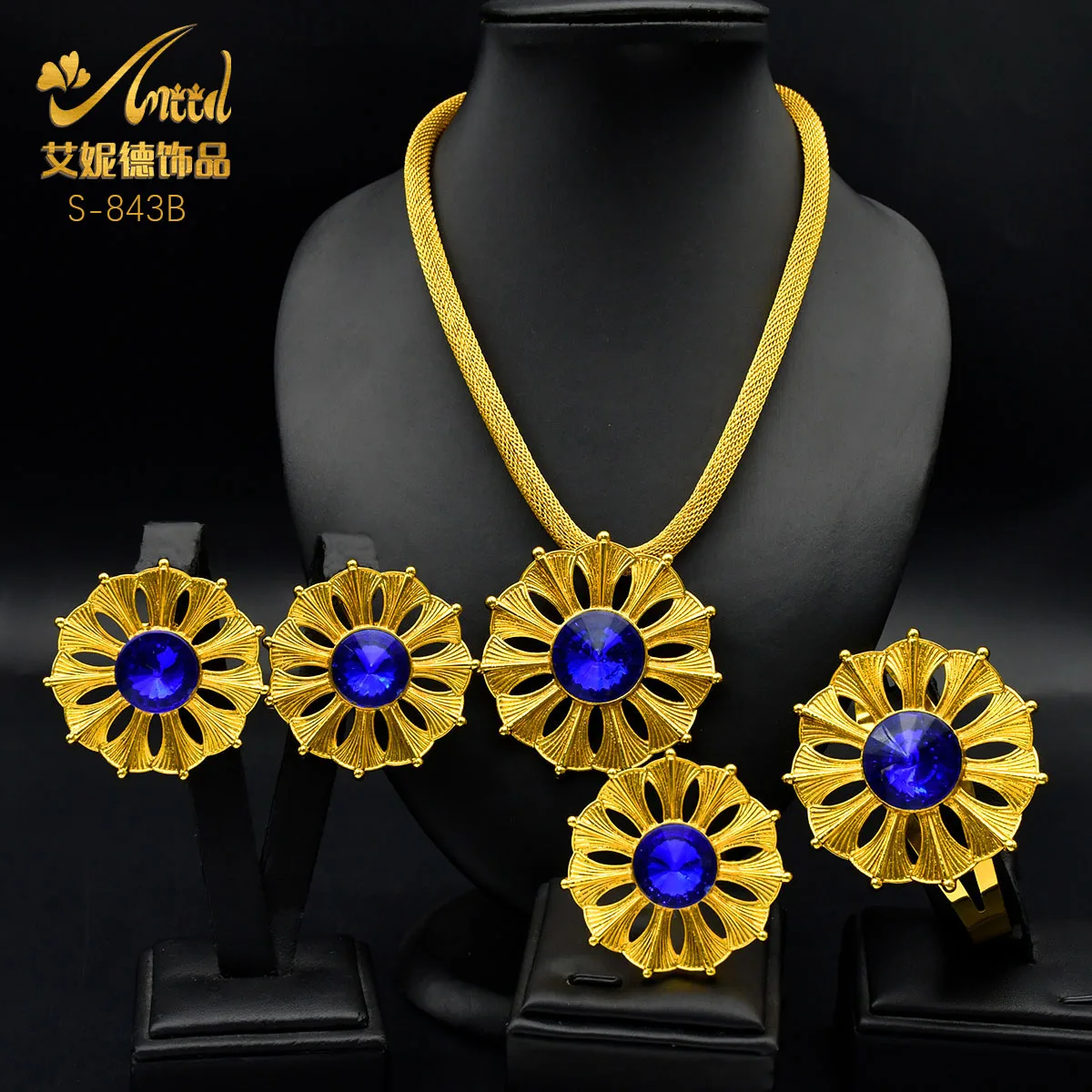 Dubai African Necklace Earrings Jewelry Set For Women 24K Gold Plated Indian Nigeria Bridal Wedding Party Jewellery