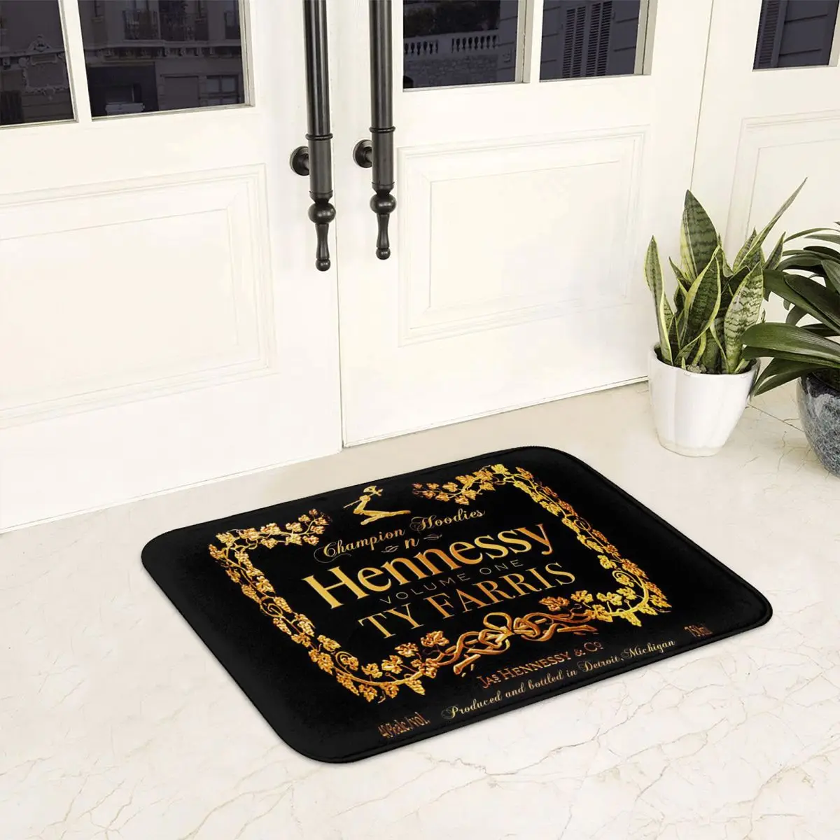 Felpudo con diseño de brandy de H-Hennessy-S, alfombra duradera, alfombra para entrada de cocina, alfombrilla para el suelo del hogar, alfombrillas para el balcón