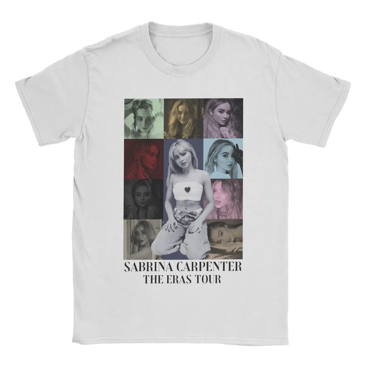 تي شيرتات رجالي سابرينا نجار العصور جولة حول الرقبة ، تي شيرت قصير الأكمام ، قطن ، ملابس جديدة