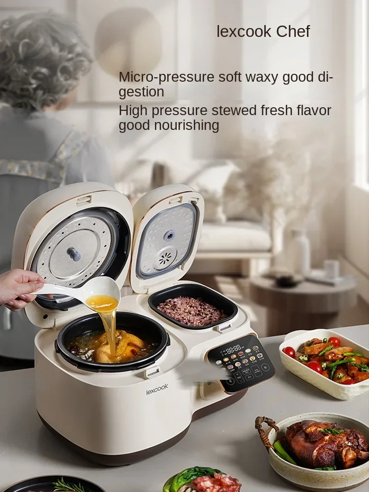 3L multifunctional pressure rice cooker double liner design smart soup rice all in one household small cooking pot