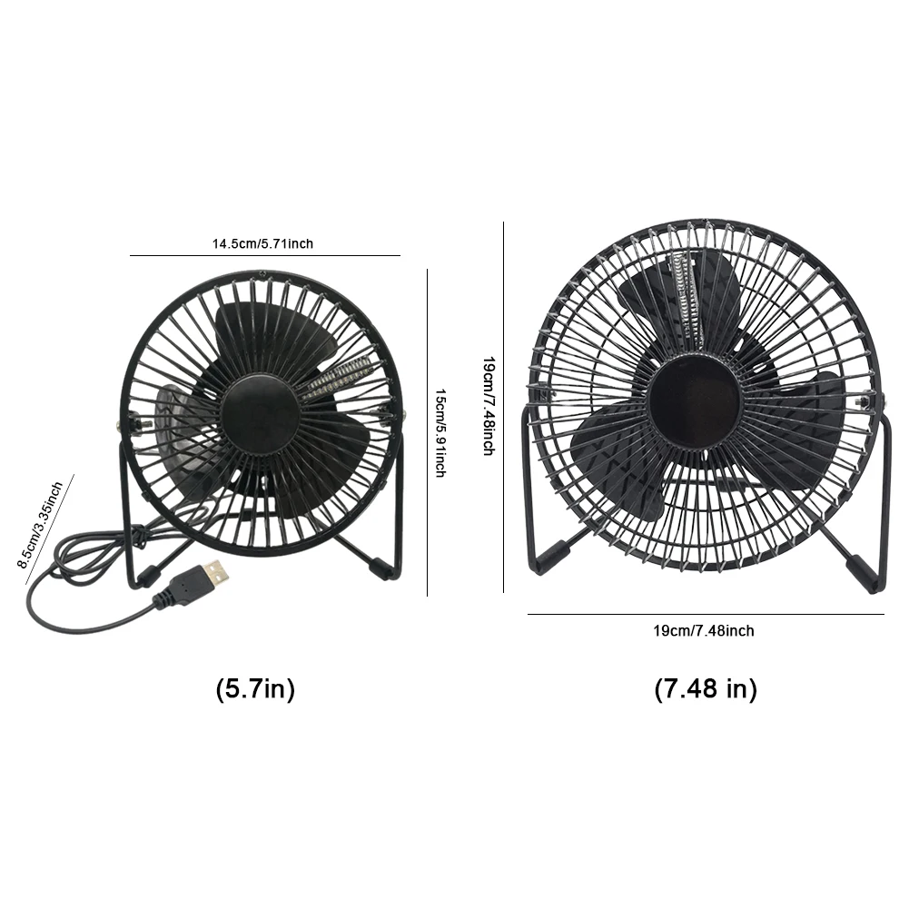 Portable Desk Fan with Real Time Clock Temperature Display 360 Rotation Personal Table Cooling Fan Low Noise for Home and Office