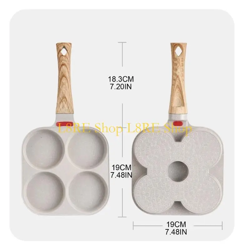 아침 식사를위한 4 컵 팬케이크 팬 쿠커와 함께 L8RE 프리드 Eggspan