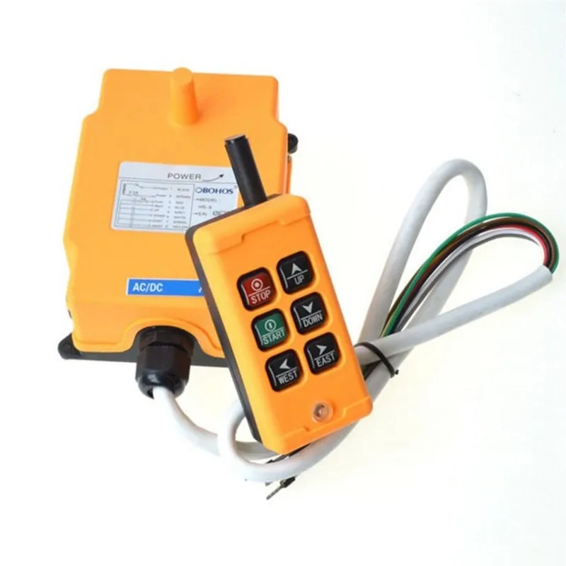 

ndustrial Remote Control Crane Transmitter HS-6 6 keys receiver+transmitter DC12V 24V AC36V 110V 220V 380V