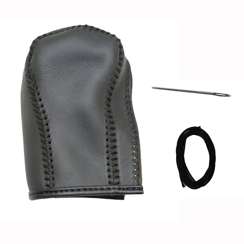Black Genuine Leather Hand-stitched Soft Car Gear Shift Knob Covers for Nissan Qashqai 5MT Manual Gear Shift Covers