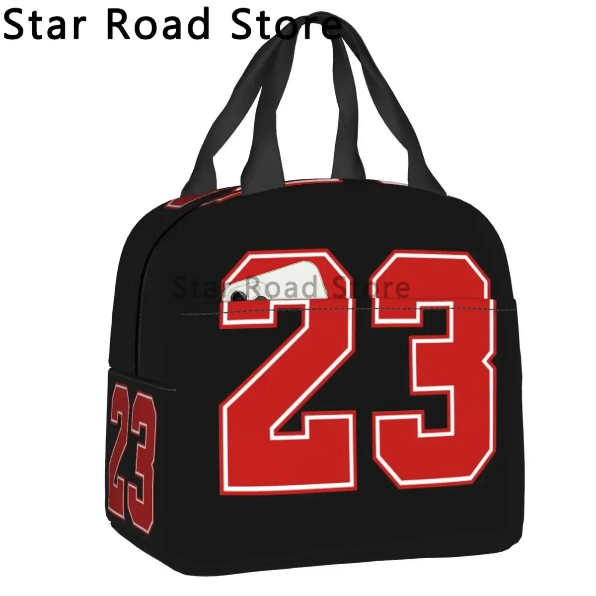 Classic 23 Number Legend Basketball Lunch Bag Warm Cooler Insulated Lunch Box for Women Kids School Food Picnic Tote Container