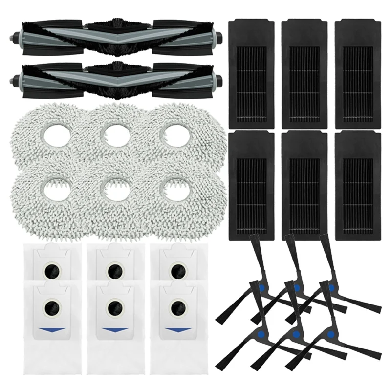 Eas-para ecovacs debot x2, x2 omni, x2 pro peças de reposição escova lateral principal filtro hepa mop pano saco pó