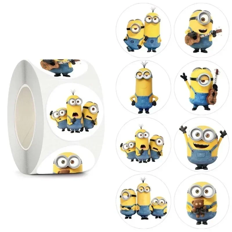 500PCS new Minions cartoon peripheral cartoon stickers, notebooks, refrigerators, luggage decorations, small gifts for children