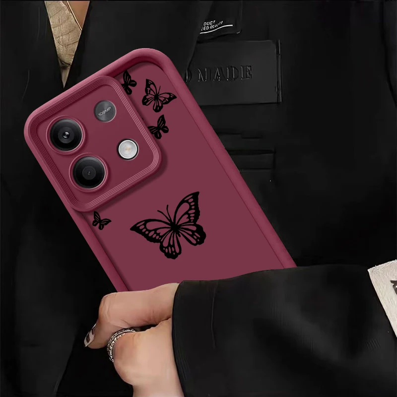 Shockproof Drawing Butterfly Case For Xiaomi Redmi Note 13 12 11 14 Pro 5G 4G 10 Poco F6 X6 X5 14T 11T 13T Pro Silicone Cover