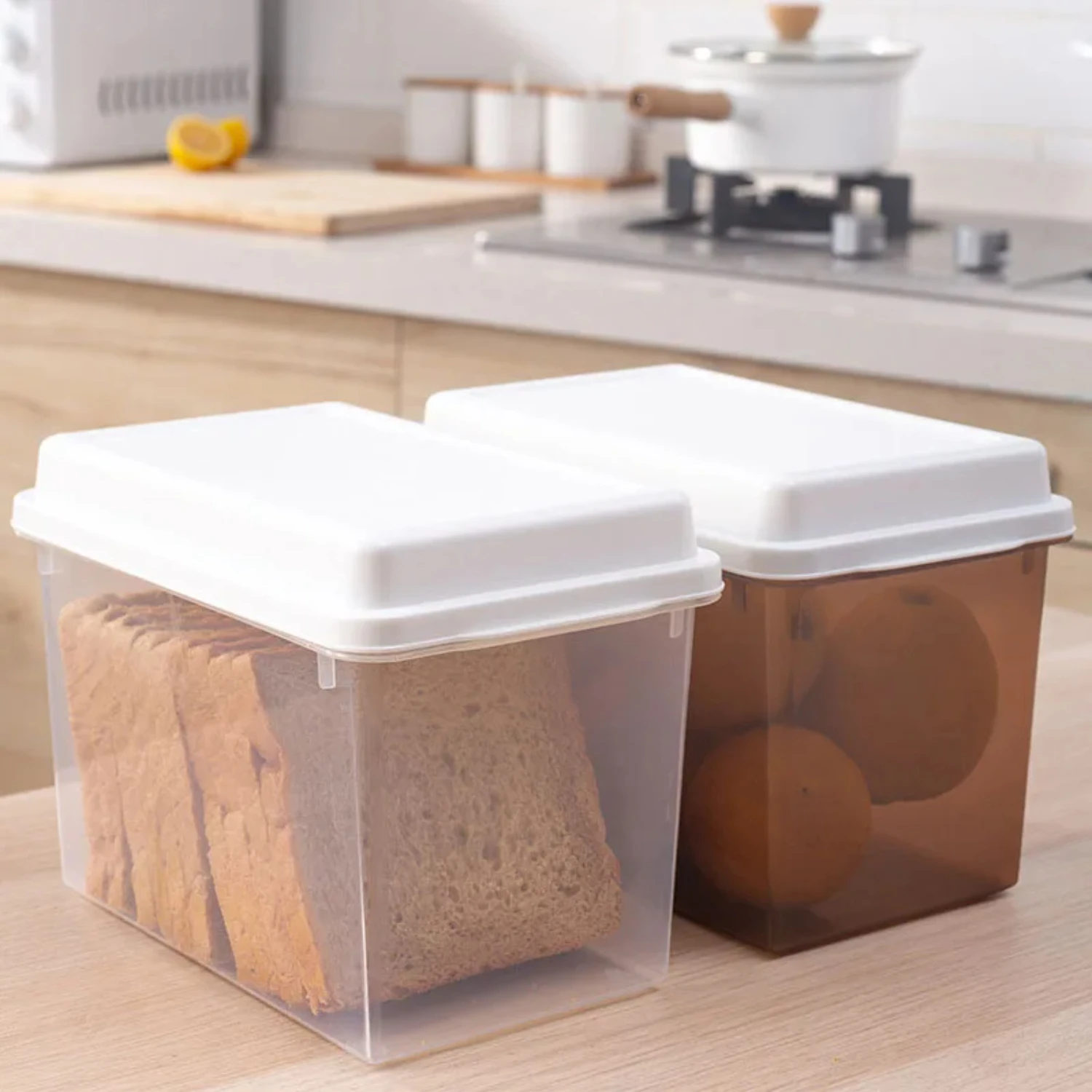 Refrigerator Transparent Storage Box Plastic Food Storage Container Kitchen Fruit Vegetable Organizing Box