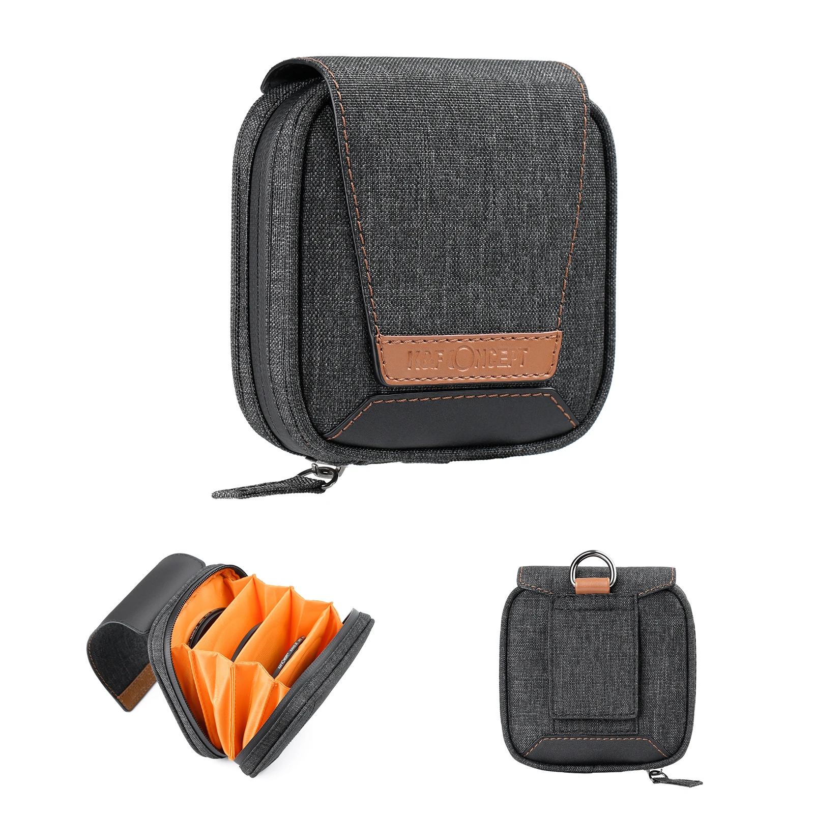 

K&F Concept 4 Slots Inner Pockets Lens Filter Case Bag Up to 37-95mm ND UV CPL Foldout Lens Filter Pouch for Camera Filters