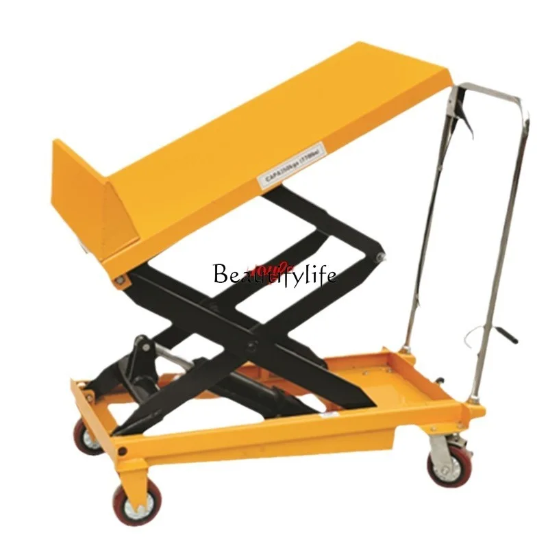 

1Tiltable platform car 300kg manual tiltable platform car countertop