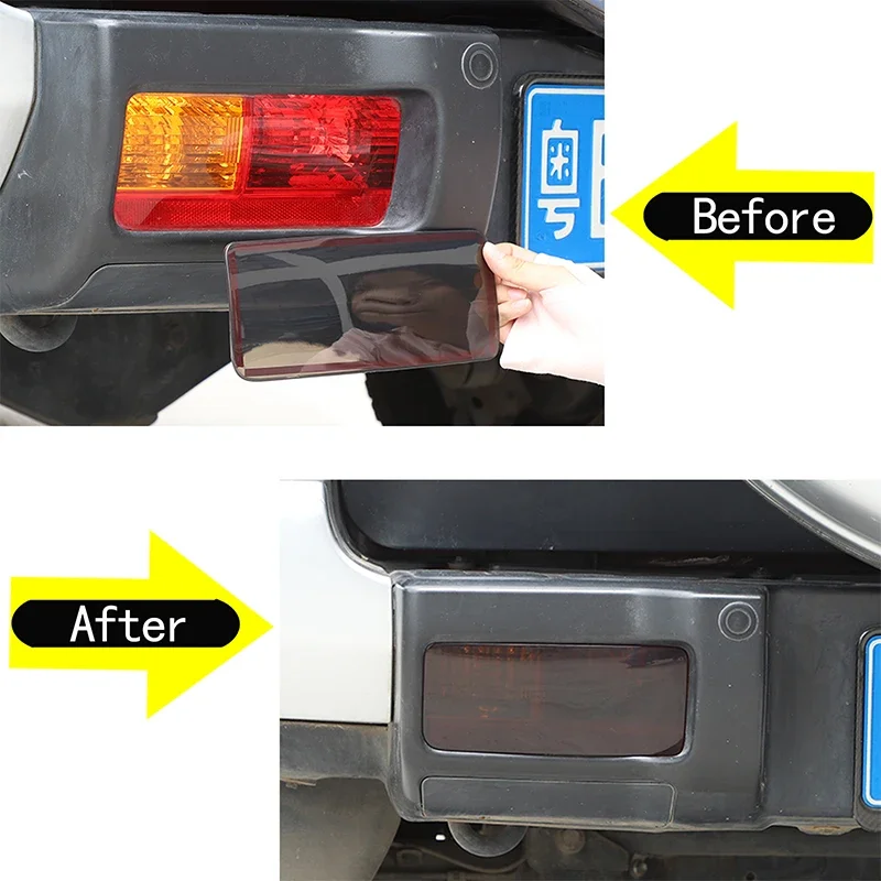 For 2007-2021 Toyota FJ Cruiser ABS Black Car Rear Fog Lamp Cover Sticker Car Exterior Protection Accessories 2Pcs