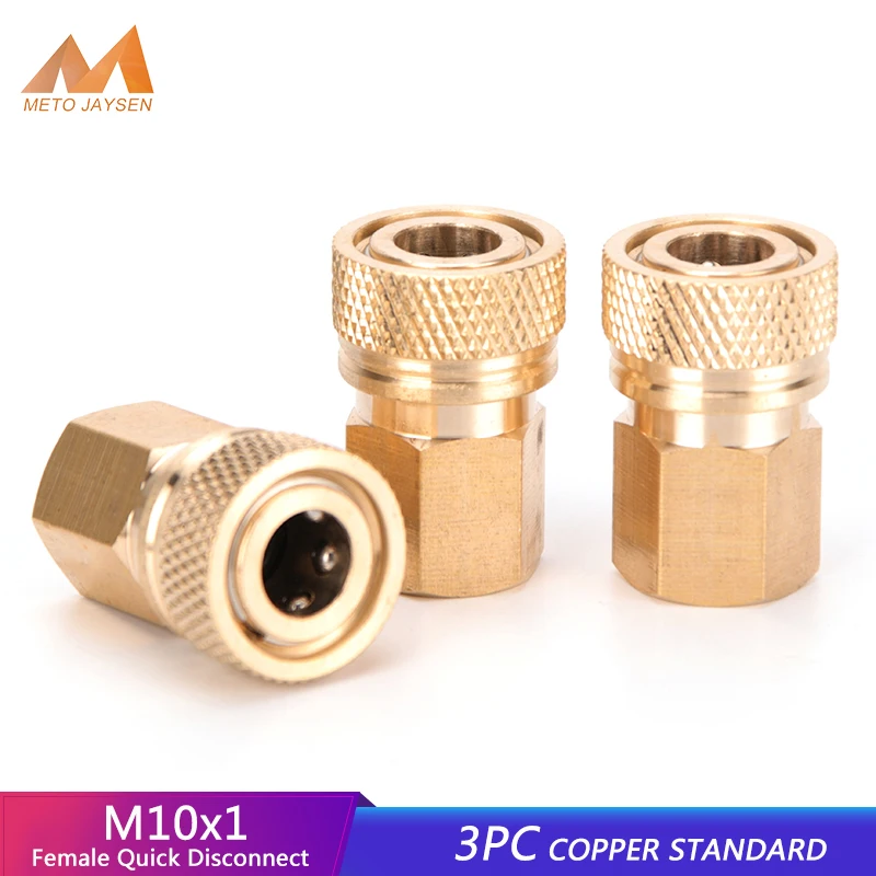 

3pcs M10 Thread Quick Disconnect 8mm Release Couplings Air Refilling Coupler Sockets Copper Quick Connectors Releasing Fittings