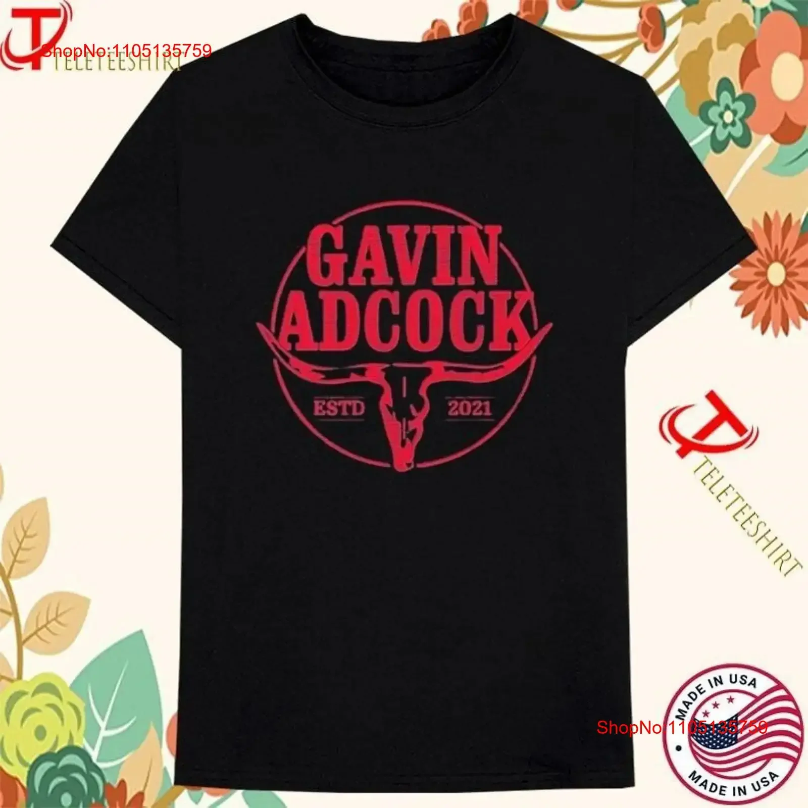 

Gavin Adcock Estd 2021 Logo T shirts For Fan vintage Washed designer clothes graphic Soft Unisex Casual Versatile streetwear