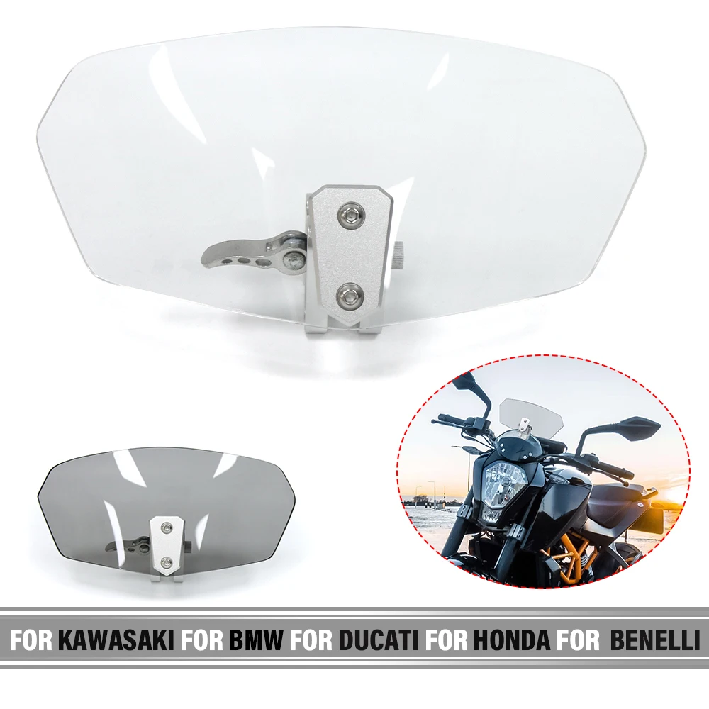 

FOR KAWASAKI For BMW For DUCATI For Honda Adjustable Windscreen Windshield Motorcycle Universal Windshield Extension Heightened