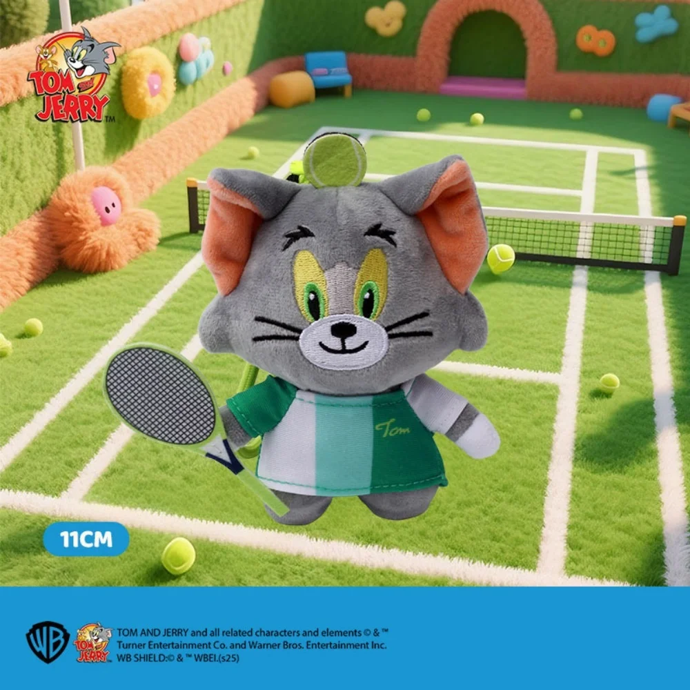 Genuine Tom and Jerry Plush Keychain Sports Series Bag Ornaments Decoration Stuffed Doll Toy Desktop Doll Ornament Girls Gifts