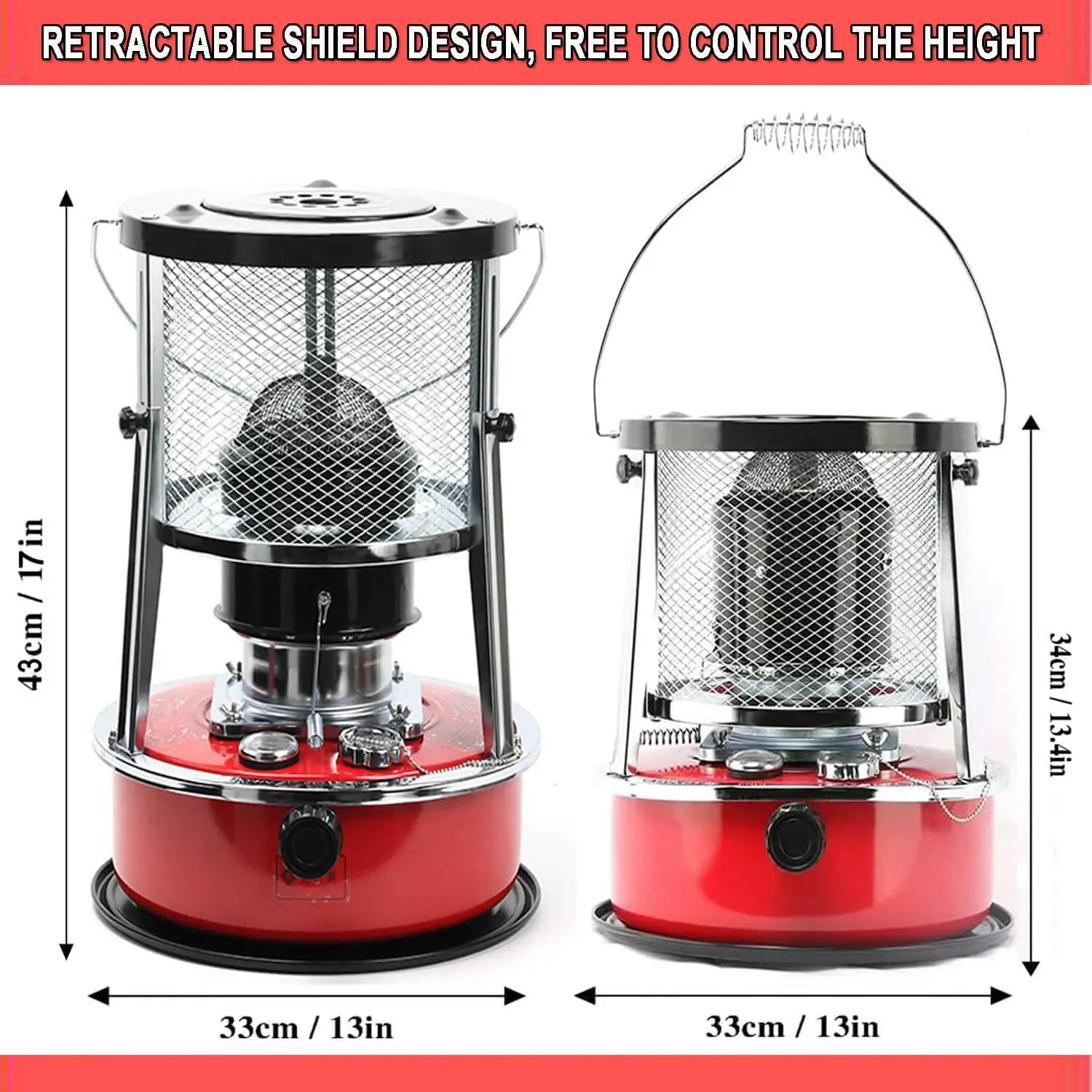 9000 BTU Portable Heater & Stove, 2 in 1 Non-Electric Indoor Outdoor Heater with Adjustable Height & Flame & Easy Storage,for Camping, Hunting, Cooking, Home, Garage