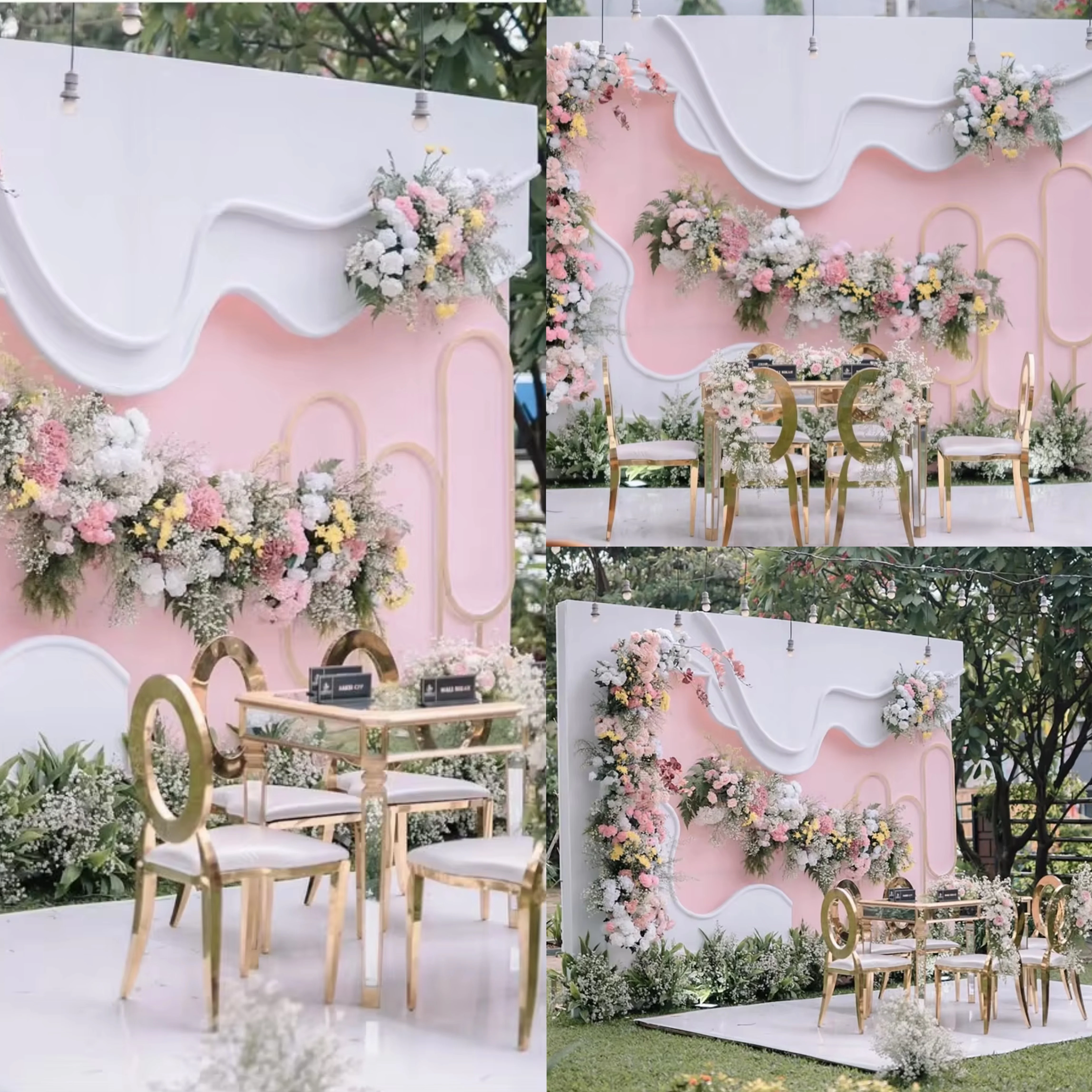 

FSDKX PVC Wedding Backdrop Hot Design Romantic Customized Style Stage Decor Wall Events Supplier Props