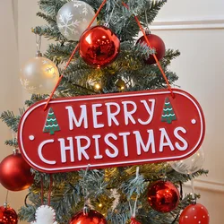 Merry Christmas Door Sign Wood Farmhouse Wall Hanging for Porch Xmas Front Indoor Outdoor Home Garden Decor Room Decoration Gift