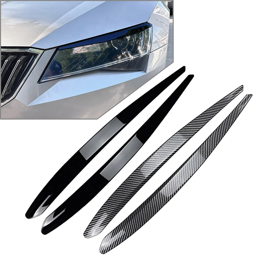 

Car Headlight Headlamp Eyebrow Eyelids Frame Cover Trim Decorative Accessories For Skoda Superb B8 2015 2016 2017 2018 2019