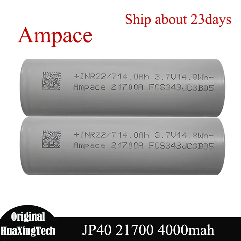Batería Ampace 21700 JP40 4000mah 140A descarga máxima de pulso 21700 60А pestaña completa de celda recargable de baja resistencia Grado A para Dron