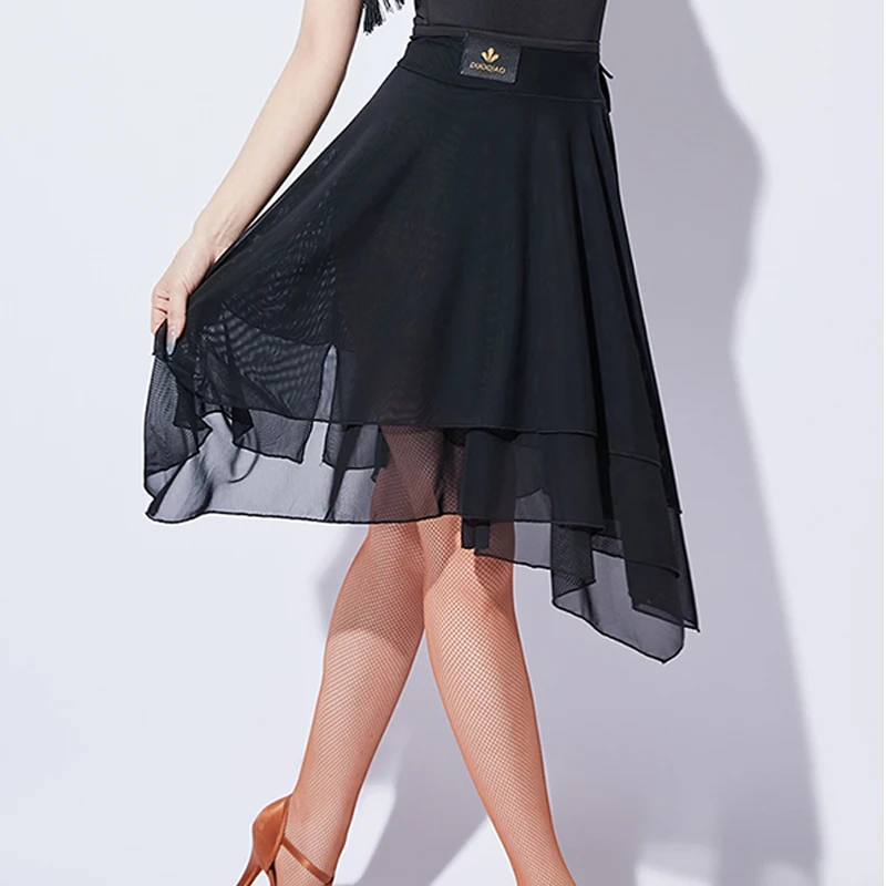 تنورة رقص لاتينية حمراء للنساء أداء الرقص اللاتيني قطعة واحدة تنّورة ملفوفة رومبا تانجو ملابس الرقص للتدريب ملابس الممارسة 3672