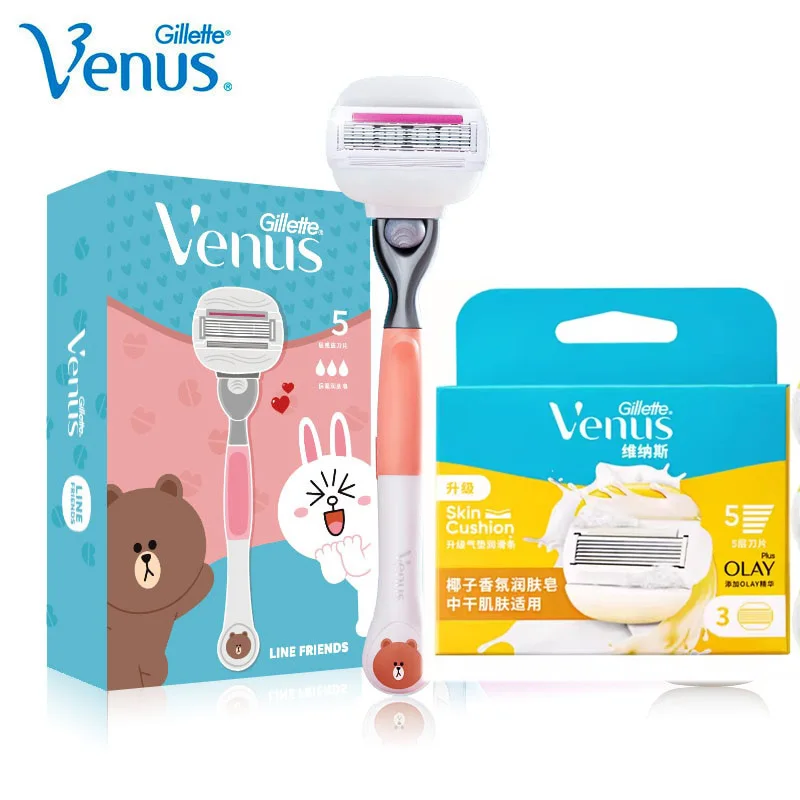 Gillette Venus Razor Blades ComfortGlide 5 Layers Ultra Thin Sharpener Shaving Blade With Lubricating Soap Safety Razor For Lady