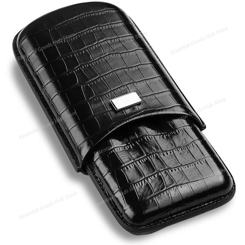 

Portable Cigar Case for Travel Carry A Cigar Moisturizing Leather Case, Can Holds Three Cigars