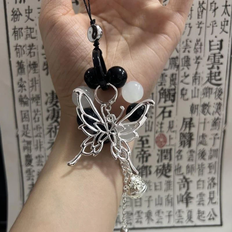 Chinesische Art Schmetterling Telefon kette Charme Handy Armband Lanyard Schlüssel ring Tasche Anhänger Paar Telefon Fall hängen Kette Geschenk