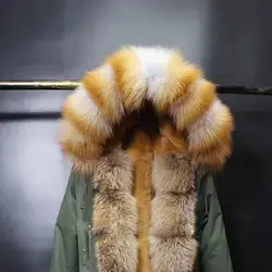 Natural Color Raccoon Fox Leather Fur Collar Red Fox Fur Collar Scarf Genuine Large Size Scarf Warp Shawl Scarf Warm Shawl Scarf