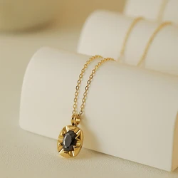 New French Fashion Premium Taigang Obsidian ins Personality Retro Sweater Chain Gift Women Jewelry Necklace 2025