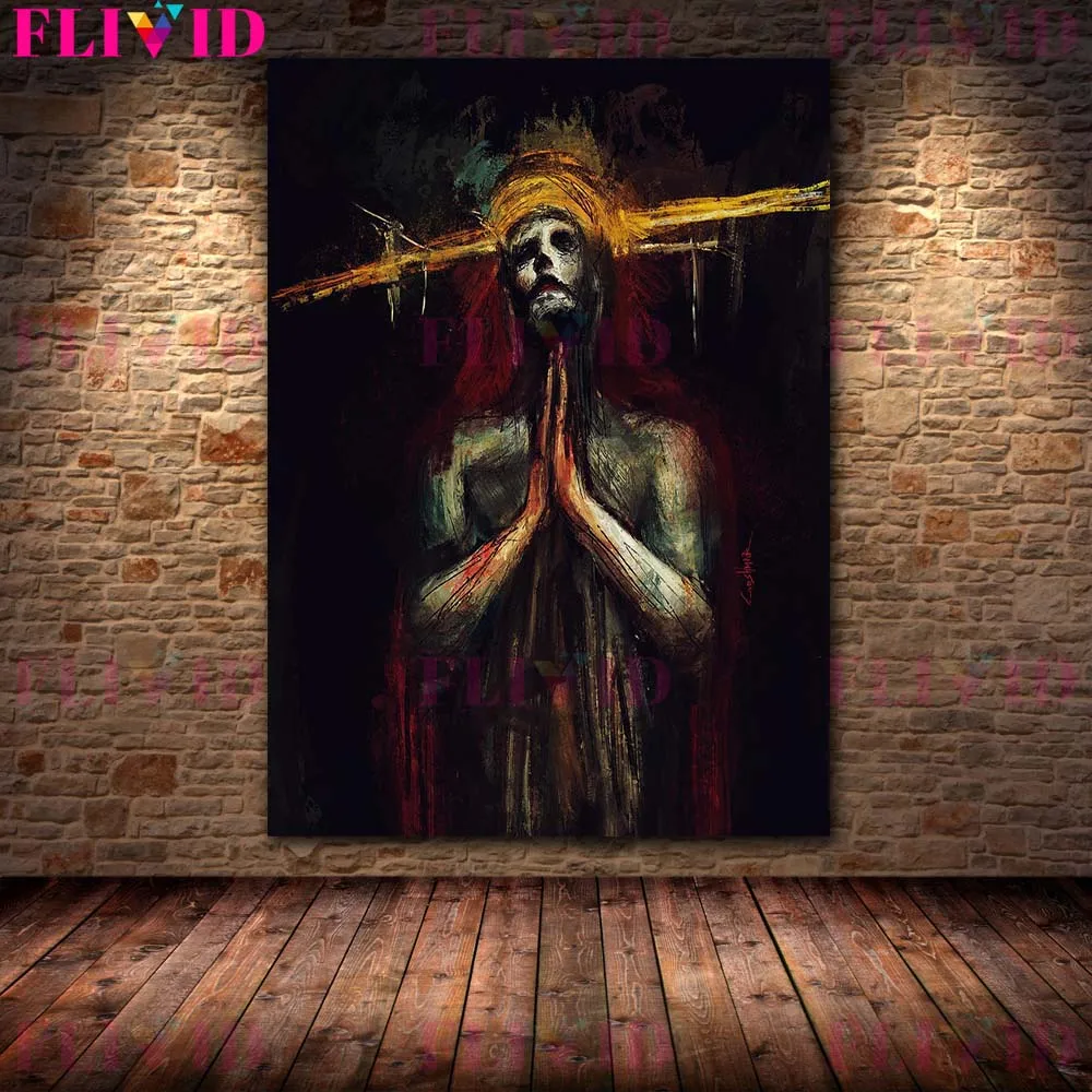Baphomet And Ouroboros Vintage Wall Art Canvas Painting Demonic Ancient God Abstract Art Poster And Print Home Decor Unframed