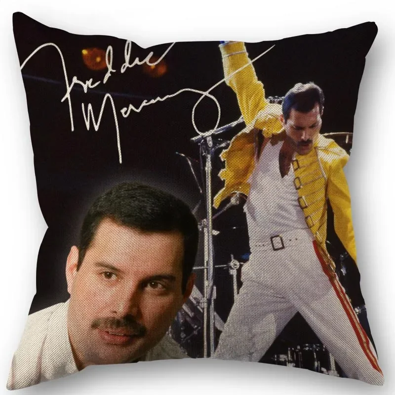 Funny Freddie Mercury Pillowcase Home Textile Cotton Linen Fabric 45x45cm One Side Decoration Pillow Cover 1014